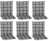 NYVI Sitzauflage Niedriglehner Auflagen 6er Set Barcelona Gartenstuhlauflagen 100x50cm, (6 St), Niederlehner Stuhlauflage Sitzauflage mit Halteband Kariert Karo Bild 4