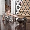 Relaxdays Hundeabsperrgitter, ausziehbar bis 130 cm, 87,5-100 cm hoch, Bambus, Hunde Schutzgitter, Treppe & Tür, Schwarz Bild 3