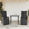 vidaXL Gartensessel mit Kissen 2 Stk. Verstellbar Grau Poly Rattan 365668 Bild 2