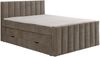 MEBLINI King Boxspringbett VARANO 120x200 cm mit Bettkasten – H4/Hellbraun Samt Polsterbett - Gepolstert Doppelbett mit Matratze und Topper - Polsterbett mit Stauraum - Bett mit Kopfteil – Stauraumbett Bild 2