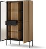 Compleo Vitrine modern, Eiche linearer, Elegant Vitrine, Breite: 90 cm Bild 2