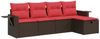 vidaXL 5-tlg. Garten-Sofagarnitur mit Kissen Braun Poly Rattan 3325470 Bild 2
