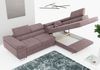 Ecksofa L-Form Couch mit Schlaffunktion und Verstellbare Kopfstützen - GUSTAW - Rose Stoff - Links Bild 3