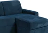 Vente-unique - CALITO Sofa SamtStoff Blau - B 223 cm152 cm x H 85 cm x L 278 cm Bild 5