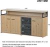 Sideboard 150x35x75,9 cm, 3 Türen & 3 Schubladen, verstellbare Einlegeböden, Schwarz/Holzoptik Bild 4