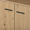Sideboard 150x35x75,9 cm, 3 Türen & 3 Schubladen, verstellbare Einlegeböden, Schwarz/Holzoptik Bild 5