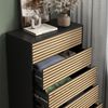 Kommode Eliza Goldkraft Eiche/Anthrazit 76 x 120 cm mit 5 Schubladen Vicco Bild 4