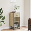 vidaXL Sideboard Sonoma-Eiche 35,5x35x76 cm Holzwerkstoff und Metall 848955 Bild 3