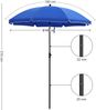 Sonnenschirm für Strand mit Tragetasche, ohne Ständer, UV-Schutz bis UPF 50+, Stahl blau, Ø 160 cm Bild 5
