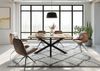 Esstisch Mango 180x90x74 natur lackiert / Epoxid schwarz, Kreuzgestell rund anthrazit matt EPOXY Bild 3