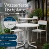 Beautissu Bistrotisch Outdoor Rund Ø 80 cm Wasserfest – Beistelltisch Balkontisch Wetterfest Gartentisch Rund Klappbar 70 cm hoch – Campingtisch Partytisch Esstisch Gastro – Weiß Bistroni Bild 3