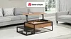Vente-unique - LUTESA Couchtisch Holz, Platte SchwarzBeige - B 60 cm x H 38 cm x L 110 cm Bild 2