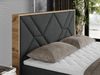 Boxspringbett mit Kopfteil und Topper, Polsterbett - GUNAR - 160 x 200 cm - Dunkelgrau Stoff - H4 - Topper Visco Bild 3