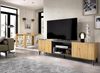 Dmora Arya TV-Ständer, niedriges Wohnzimmer-Sideboard, Wohnzimmer-Sideboard für Fernseher, 161 x 35 x 45 cm, geknotete Eiche und Anthrazit Bild 2