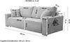 Sofa Couch Schlafsofa Wohnlandschaft Schlaffunktion 3-Sitzer Lincoln Cord Grau Bild 5