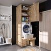 Roomart Waschmaschinenschrank mit 95 cm Schrankaufsatz – HBT 240×67×66,8 cm – mit Ausziehbrett – Waschküche & Hauswirtschaftsraum • Eiche Bild 2