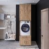Roomart Waschmaschinenschrank mit 95 cm Schrankaufsatz – HBT 240×67×66,8 cm – mit Ausziehbrett – Waschküche & Hauswirtschaftsraum • Eiche Bild 3
