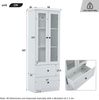 Vitrine mit LED, B 60 x T 35,5 x H 165 cm, mattweiß aus MDF/Spanplatte, Glas, 2 Schubladen Bild 4