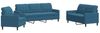 vidaXL 3-tlg. Sofagarnitur mit Kissen Blau Samt 3278360 Bild 2