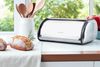 LS-LebenStil Brotkasten Vintage Brotbox 34cm Metall Retro Brot Aufbewahrung Brotbehälter, Metall, (Roll-Deckel Küche Aufbewahrungskorb Lüftungslöcher, 1-tlg, Aufbewahrungsbox Nostalgie Brotkorb zum Frischhalten) Bild 3