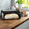 LS-LebenStil Brotkasten Vintage Brotbox 34cm Metall Retro Brot Aufbewahrung Brotbehälter, Metall, (Roll-Deckel Küche Aufbewahrungskorb Lüftungslöcher, 1-tlg, Aufbewahrungsbox Nostalgie Brotkorb zum Frischhalten) Bild 4