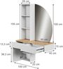 Schminktisch Melora Weiß/Eiche 100 cm mit LED-Spiegel Vicco Bild 3