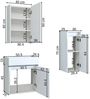 Roomart MINI-50 Badmöbel Set– 4-teiliges Badezimmermöbel Set - Waschbeckenunterschrank mit Keramikwaschbecken, Spiegelschrank & Hochschrank - H 45 x B 25 x T 49 cm • Weiß Bild 5