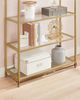 Vasagle Aufbewahrungsregal, mit 5 Ebenen, Standregal aus Hartglas, bogenförmiges Bücherregal, für Wohnzimmer, Schlafzimmer, Arbeitszimmer, golden von Songmics LGT050A01 Bild 3