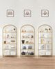 Vasagle Aufbewahrungsregal, mit 5 Ebenen, Standregal aus Hartglas, bogenförmiges Bücherregal, für Wohnzimmer, Schlafzimmer, Arbeitszimmer, golden von Songmics LGT050A01 Bild 2