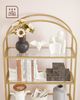 Vasagle Aufbewahrungsregal, mit 5 Ebenen, Standregal aus Hartglas, bogenförmiges Bücherregal, für Wohnzimmer, Schlafzimmer, Arbeitszimmer, golden von Songmics LGT050A01 Bild 4