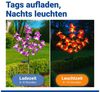 Maximex Solar LED Gartenstecker Orchideen, 2er Set, warmgelbe LEDs, 2 Lichtmodi, Dämmerungssensor, wetterfest, Solar Gartenbeleuchtung für Beete und Pflanzkübel, 20-55x75 cm, Kunststoff/Metall Bild 4