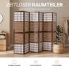 Homestyle4u Paravent 6 tlg., Bambusstreben, Holz dunkelbraun / Reispapier weiß, 264x175 cm Bild 5