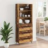 Highboard, BuffetSchrank, Büroschrank Altholz 69,5 x 34 x 180 cm Holzwerkstoff Bild 4