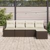 vidaXL Sofa Set mit Kissen 5 pcs Braun und Creme Poly-Rattan 3355347 Bild 3