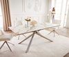 Esstisch Edge 200x100 Keramik Calacatta Luxe Weiß-Gold-Grau Kreuzgestell Rechteck Edelstahl Bild 2