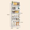 GarveeMore Küchenorganizer-Set 6-Layer Carbon Stahl Tür hängenden Korb Lagerung Regal Wandhalterung, 126x44x16cm Badezimmerzubehör Schlafzimmer Tür dahinterLücke Löcherfre Bild 3