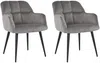 Stuhl 2er-Set PEGA - Samt & Metall - Grau Bild 2