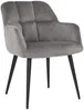 Stuhl 2er-Set PEGA - Samt & Metall - Grau Bild 4