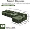 4-Sitzer modulares Ecksofa H 70 x T 384 x B 167 cm aus Samt mit Ottoman, boneless Design und Wellenform Bild 5