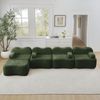 4-Sitzer modulares Ecksofa H 70 x T 384 x B 167 cm aus Samt mit Ottoman, boneless Design und Wellenform Bild 2