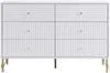 Vente-unique - LOUREO Kommode Holz, Platte Weiß - B 40 cm x H 78 cm x L 120 cm Bild 3