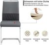 Esszimmerstuhl 2er-Set ergonomisch mit Kunstleder & Leinen gepolstert, komfortabler Küchen- und Bürostuhl,Grau Bild 5