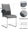 Esszimmerstuhl 2er-Set ergonomisch mit Kunstleder & Leinen gepolstert, komfortabler Küchen- und Bürostuhl,Grau Bild 4