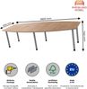 Rheinland Möbel Konferenztisch KONTI 280x130 cm – ovaler Besprechungstisch in Nussbaum mit silbernen Rundrohrfüßen & 2 Kabelauslässen, erweiterbarer Meetingtisch für 8–10 Personen, moderner XXL-Tisch fürs Büro Bild 3