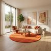Gabbeh Teppich - Softy - Uni 150 x 150 cm - orange - rund Bild 2