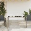 vidaXL Gartentisch mit Glasplatte Grau 115x54x74 cm Poly Rattan 365073 Bild 3
