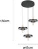 Moderne dimmbare LED Pendelleuchte KEATON 3-flammig, Schwarz Gold Ø 45cm Bild 4