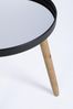 Beistelltisch Darvi 2er-Set mit Glasplatte, rundes Design, Metall und Kautschukholz, schwarz Bild 2