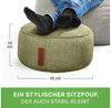 Green Bean® Sitzsack-Hocker 45x25cm mit EPS-Perlen Füllung - Sitz-Pouf für Sitzsäcke - Sitzhocker für Kinder und Erwachsene - Grün Bild 2