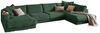 KAWOLA Sofa MADELINE Wohnlandschaft U-Form Cord smaragd Longchair links 86 x 224 x 425 cm Bild 3